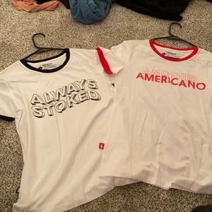 Two Dutch bros shirts